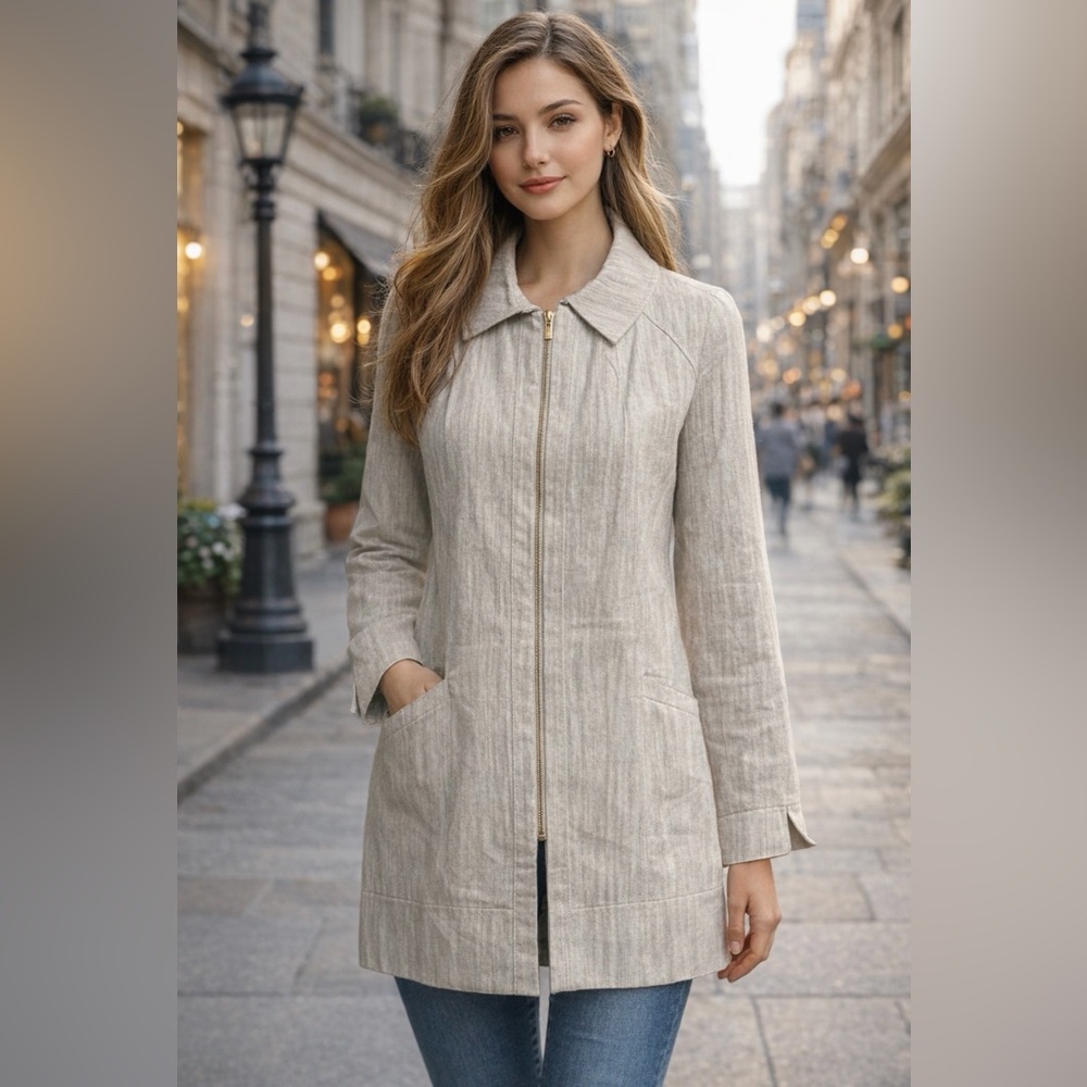 Laundry by Shelli Segal Linen Blend Trench Jacket – Size 6 – NWOT